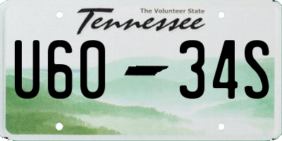 TN license plate U6034S