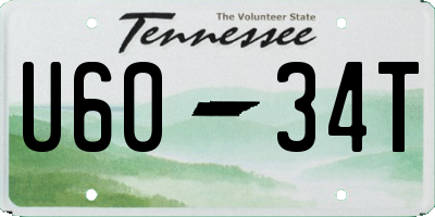 TN license plate U6034T