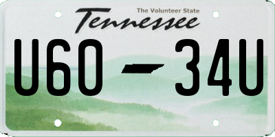 TN license plate U6034U