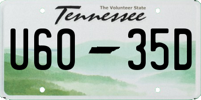 TN license plate U6035D