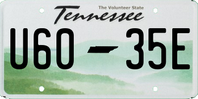 TN license plate U6035E