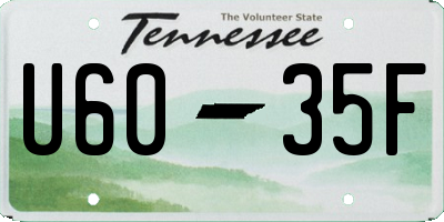 TN license plate U6035F