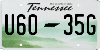 TN license plate U6035G