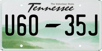 TN license plate U6035J