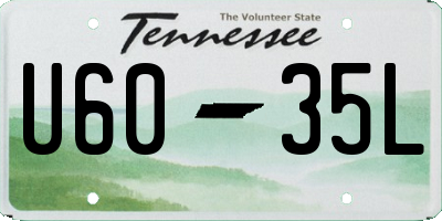 TN license plate U6035L