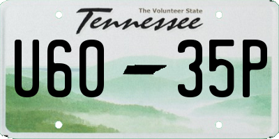 TN license plate U6035P
