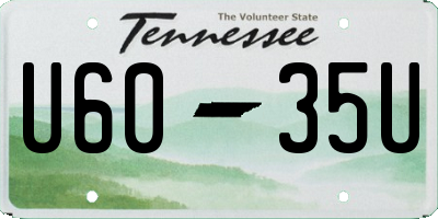 TN license plate U6035U