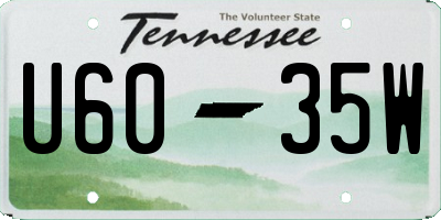 TN license plate U6035W