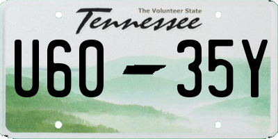 TN license plate U6035Y