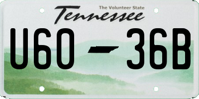 TN license plate U6036B