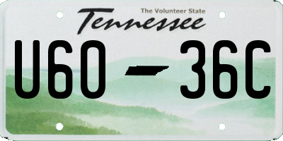 TN license plate U6036C