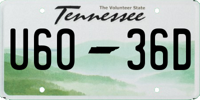TN license plate U6036D