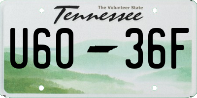TN license plate U6036F