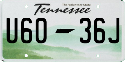 TN license plate U6036J