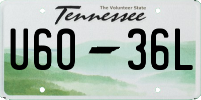 TN license plate U6036L