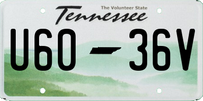 TN license plate U6036V