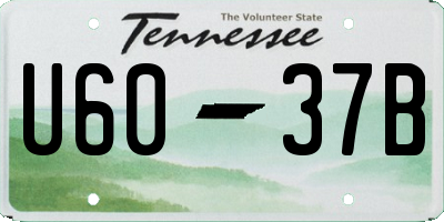 TN license plate U6037B