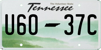 TN license plate U6037C