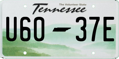 TN license plate U6037E
