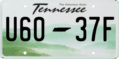 TN license plate U6037F