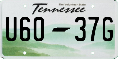 TN license plate U6037G