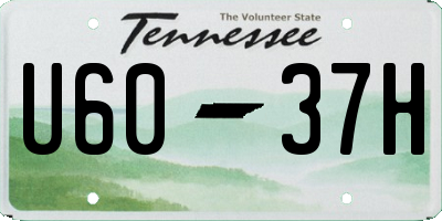TN license plate U6037H