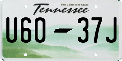 TN license plate U6037J