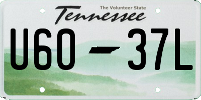 TN license plate U6037L