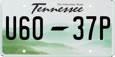 TN license plate U6037P