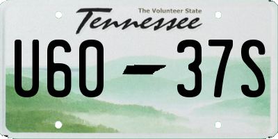 TN license plate U6037S