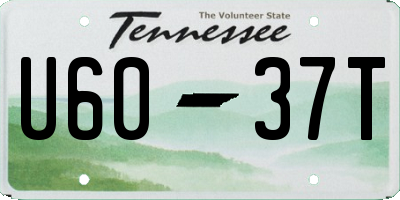 TN license plate U6037T