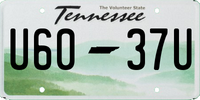 TN license plate U6037U