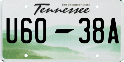 TN license plate U6038A