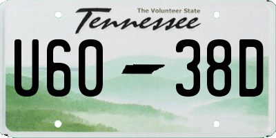 TN license plate U6038D