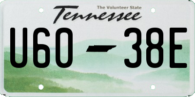 TN license plate U6038E