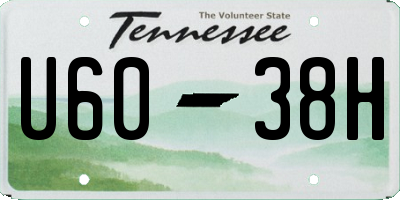 TN license plate U6038H