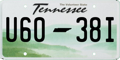 TN license plate U6038I