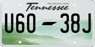 TN license plate U6038J