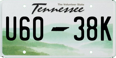 TN license plate U6038K