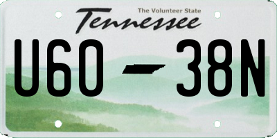 TN license plate U6038N