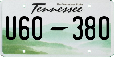 TN license plate U6038O