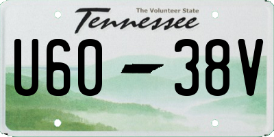 TN license plate U6038V