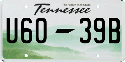 TN license plate U6039B