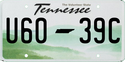 TN license plate U6039C