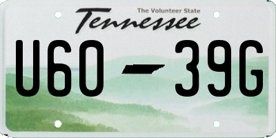 TN license plate U6039G