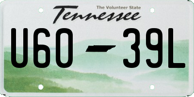 TN license plate U6039L