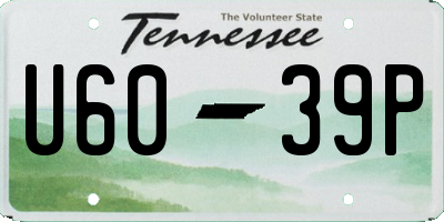 TN license plate U6039P