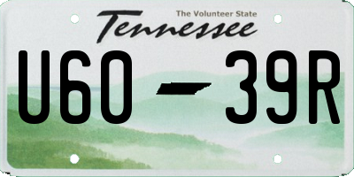 TN license plate U6039R