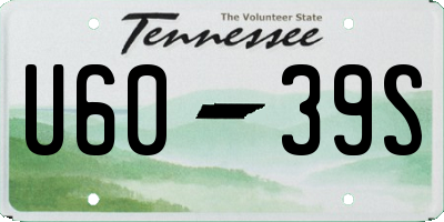 TN license plate U6039S