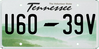 TN license plate U6039V